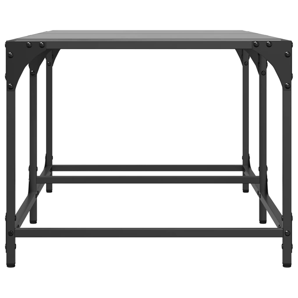 Coffee Table with Black Glass Top 98.5x50x40 cm Steel