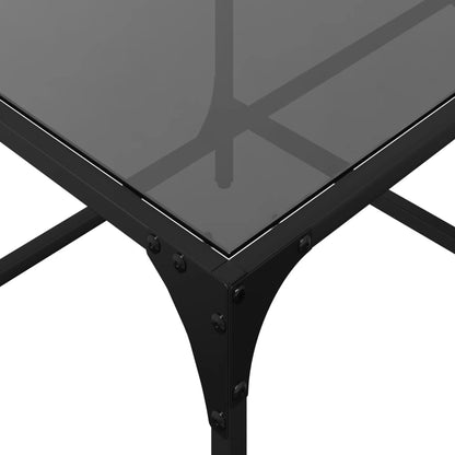 Coffee Table with Black Glass Top 98.5x50x40 cm Steel