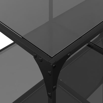Coffee Table with Black Glass Top 98.5x50x40 cm Steel