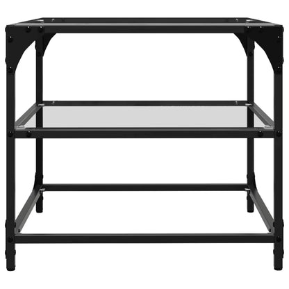 Coffee Table with Transparent Glass Top 50x50x45 cm Steel