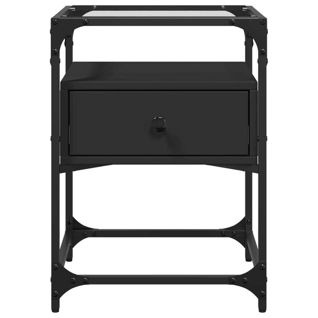Bedside Cabinet Black 40x40x55 cm Engineered Wood