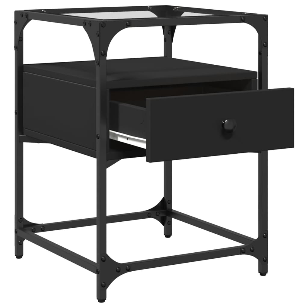 Bedside Cabinet Black 40x40x55 cm Engineered Wood