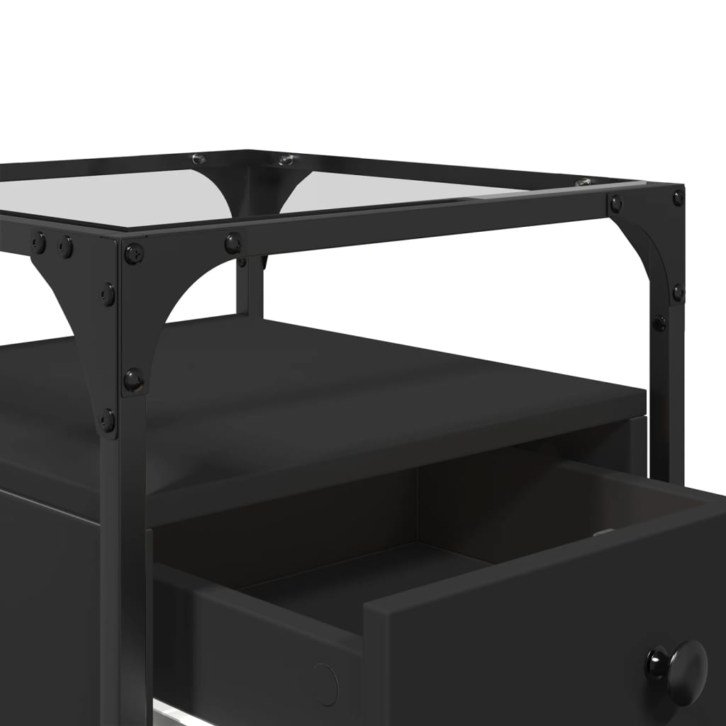 Bedside Cabinet Black 40x40x55 cm Engineered Wood