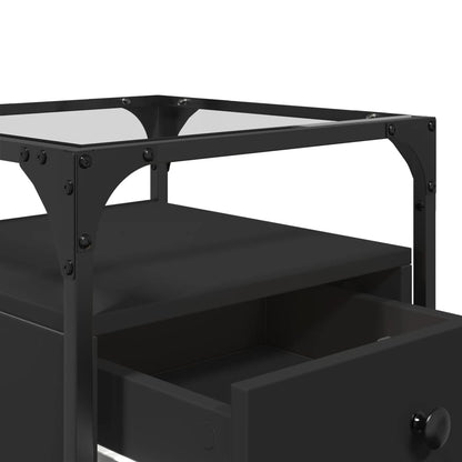 Bedside Cabinet Black 40x40x55 cm Engineered Wood