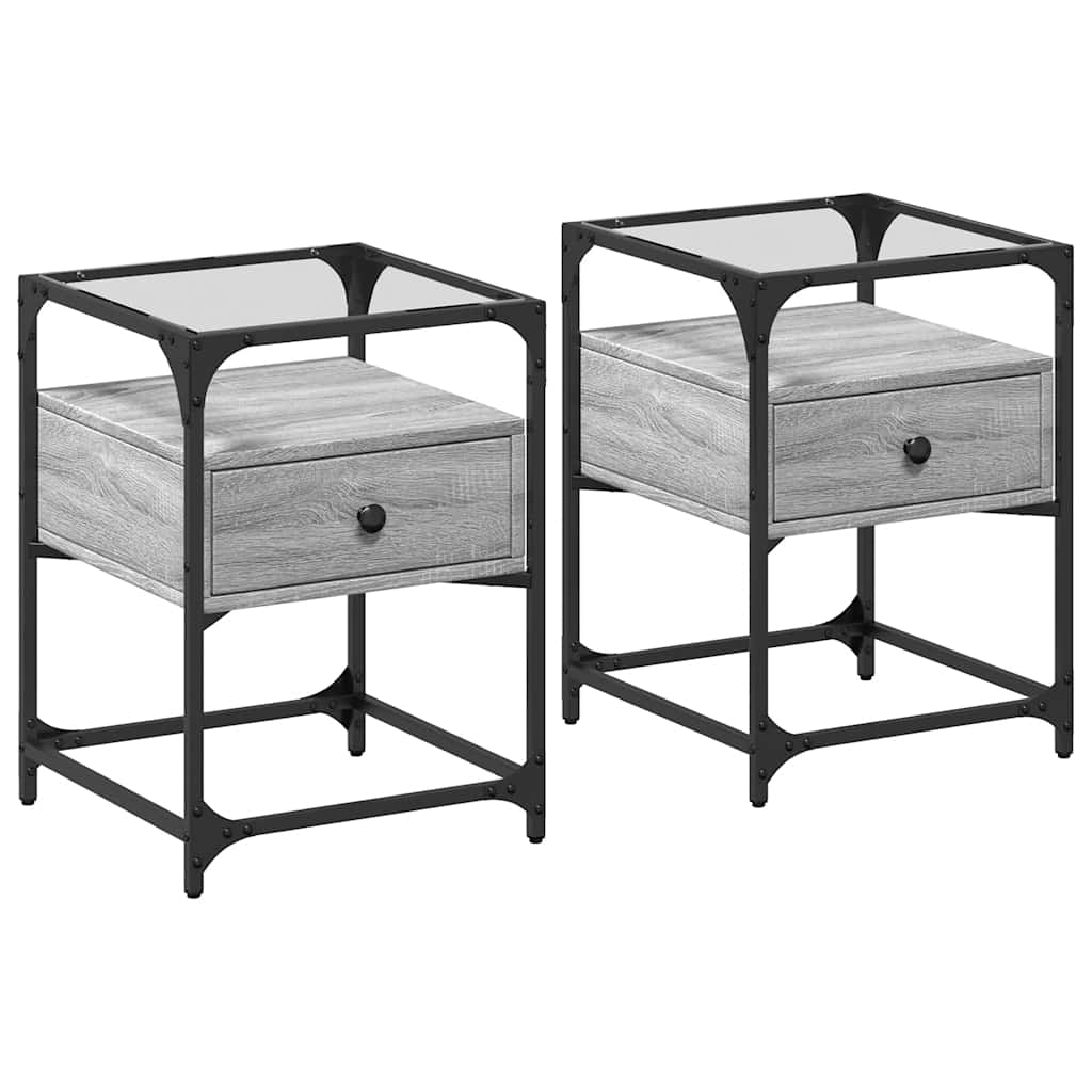 Bedside Cabinets 2 pcs Gery Sonoma 40x40x55 cm Engineered Wood