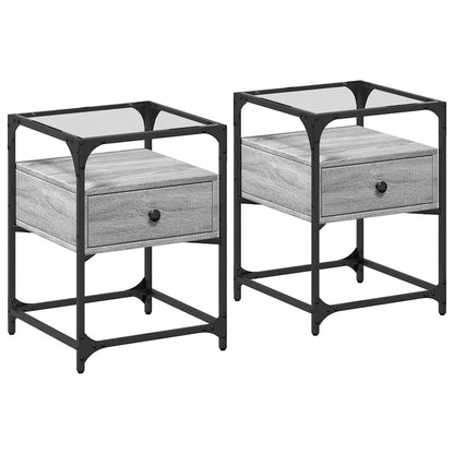 Bedside Cabinets 2 pcs Gery Sonoma 40x40x55 cm Engineered Wood