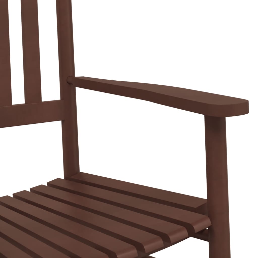 Rocking Chair with Foldable Table Brown Solid Wood Poplar