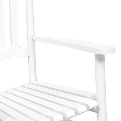 Rocking Chair with Foldable Table White Solid Wood Poplar