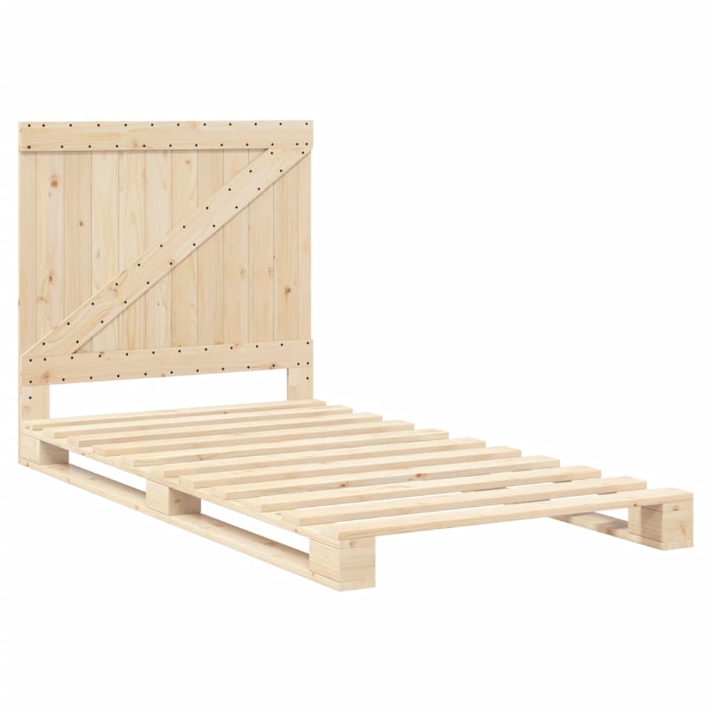Bed Frame with Headboard 100x200 cm Solid Wood Pine