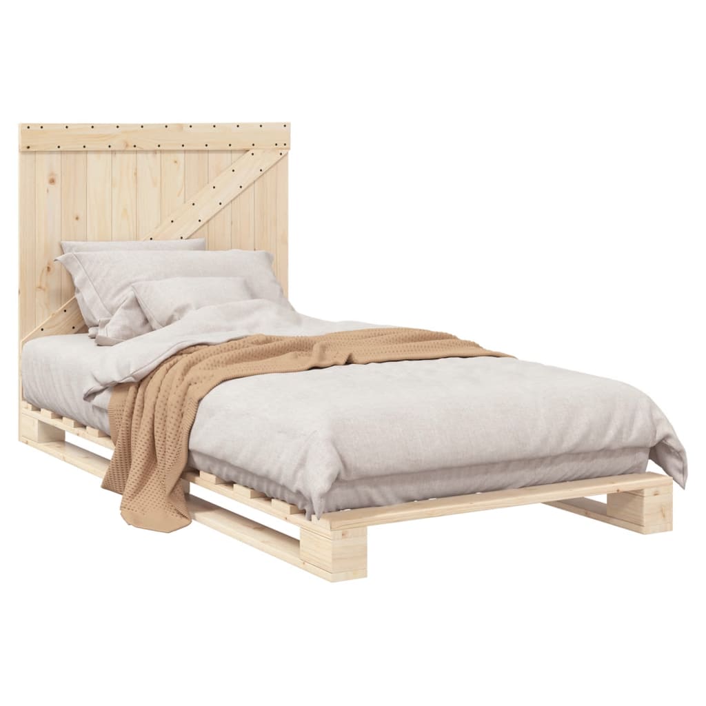 Bed Frame with Headboard 100x200 cm Solid Wood Pine