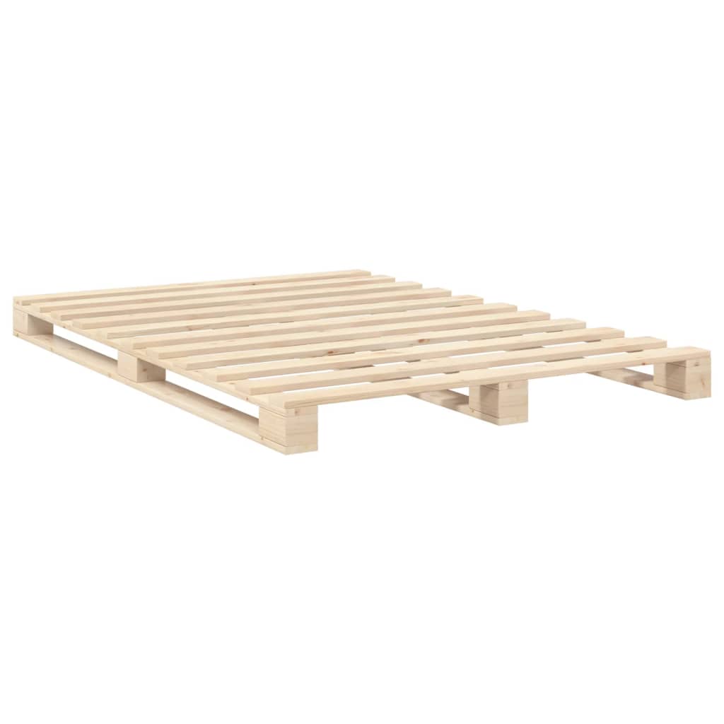Bed Frame with Headboard 140x200 cm Solid Wood Pine