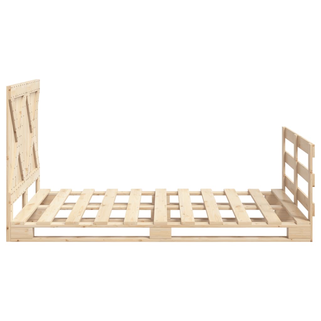 Bed Frame with Headboard 140x200 cm Solid Wood Pine