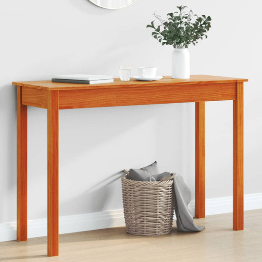 Console Table Wax Brown 110x40x75 cm Solid Wood Pine