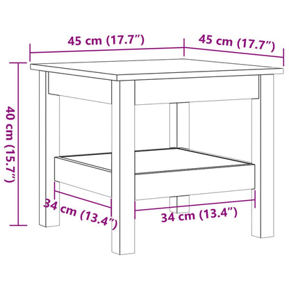 Coffee Table Wax Brown 45x45x40 cm Solid Wood Pine