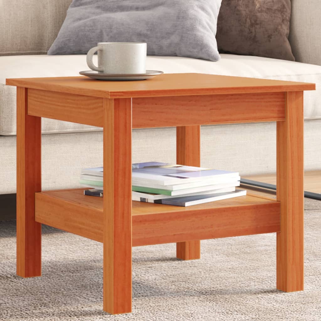 Coffee Table Wax Brown 45x45x40 cm Solid Wood Pine