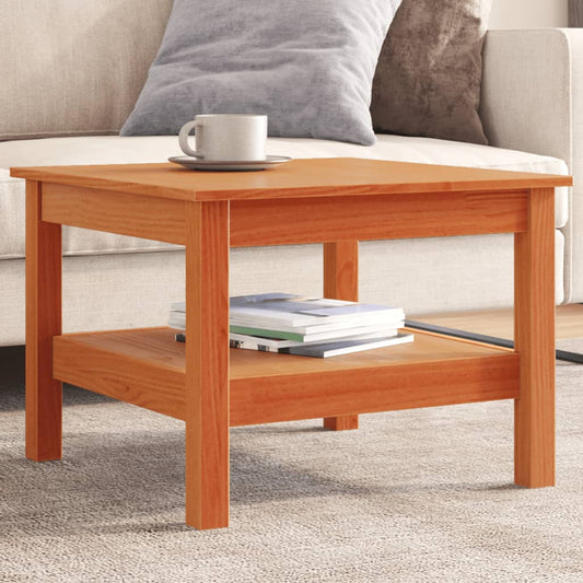 Coffee Table Wax Brown 55x55x40 cm Solid Wood Pine