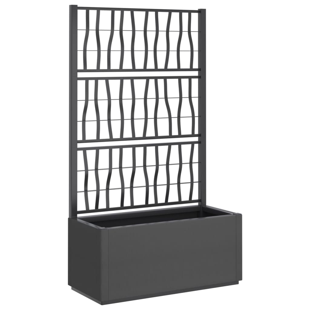 Garden Planter with Trellis Dark Grey 80x36x140 cm PP