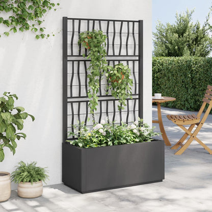 Garden Planter with Trellis Dark Grey 80x36x140 cm PP