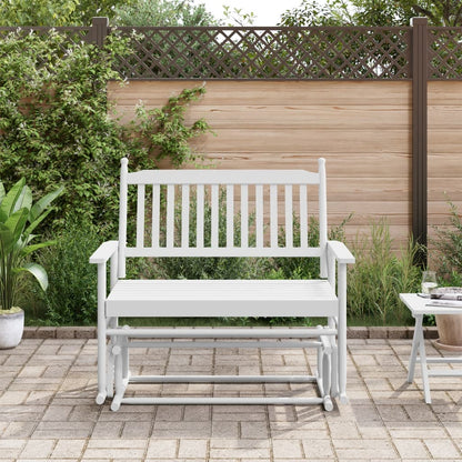 Glider Bench White 118x70x104.5 cm Solid Wood Poplar