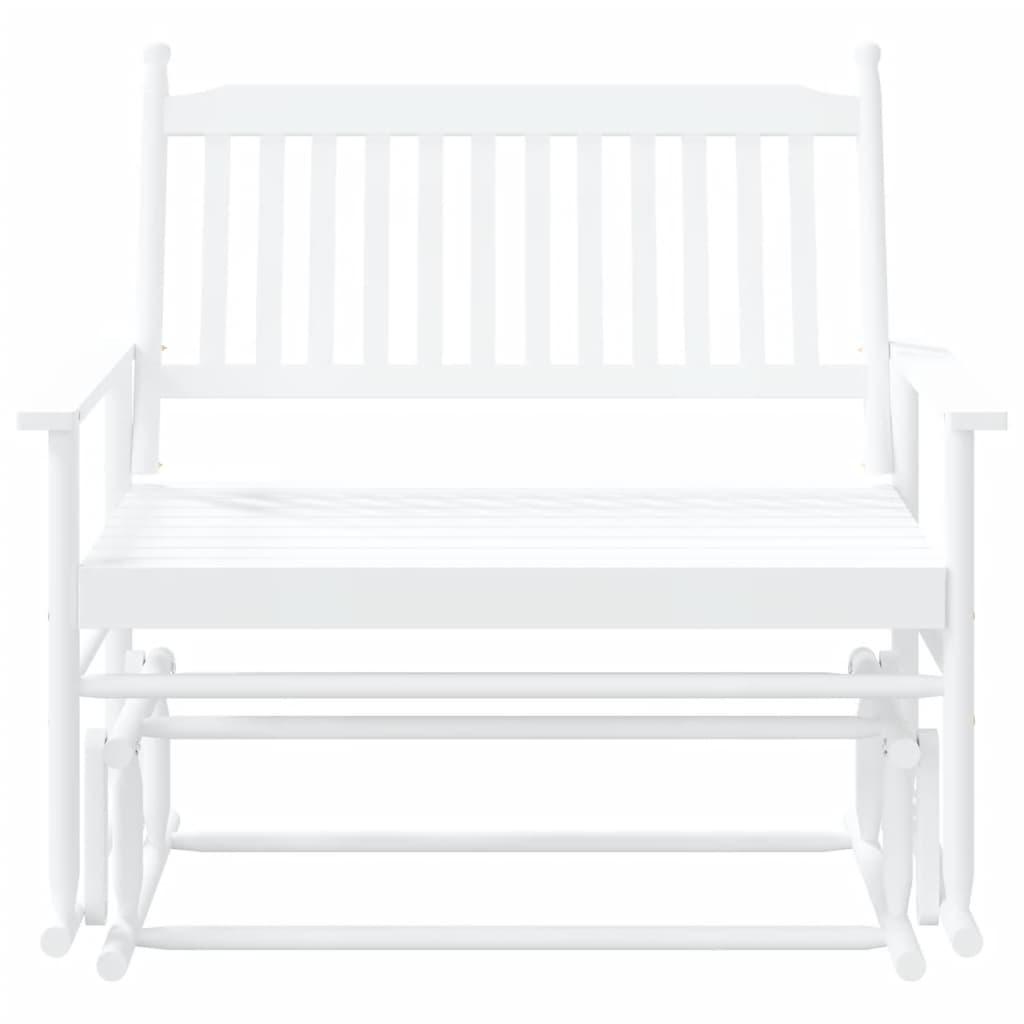 Glider Bench White 118x70x104.5 cm Solid Wood Poplar