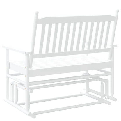 Glider Bench White 118x70x104.5 cm Solid Wood Poplar