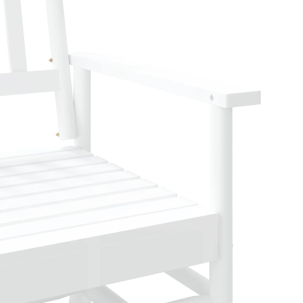 Glider Bench White 118x70x104.5 cm Solid Wood Poplar