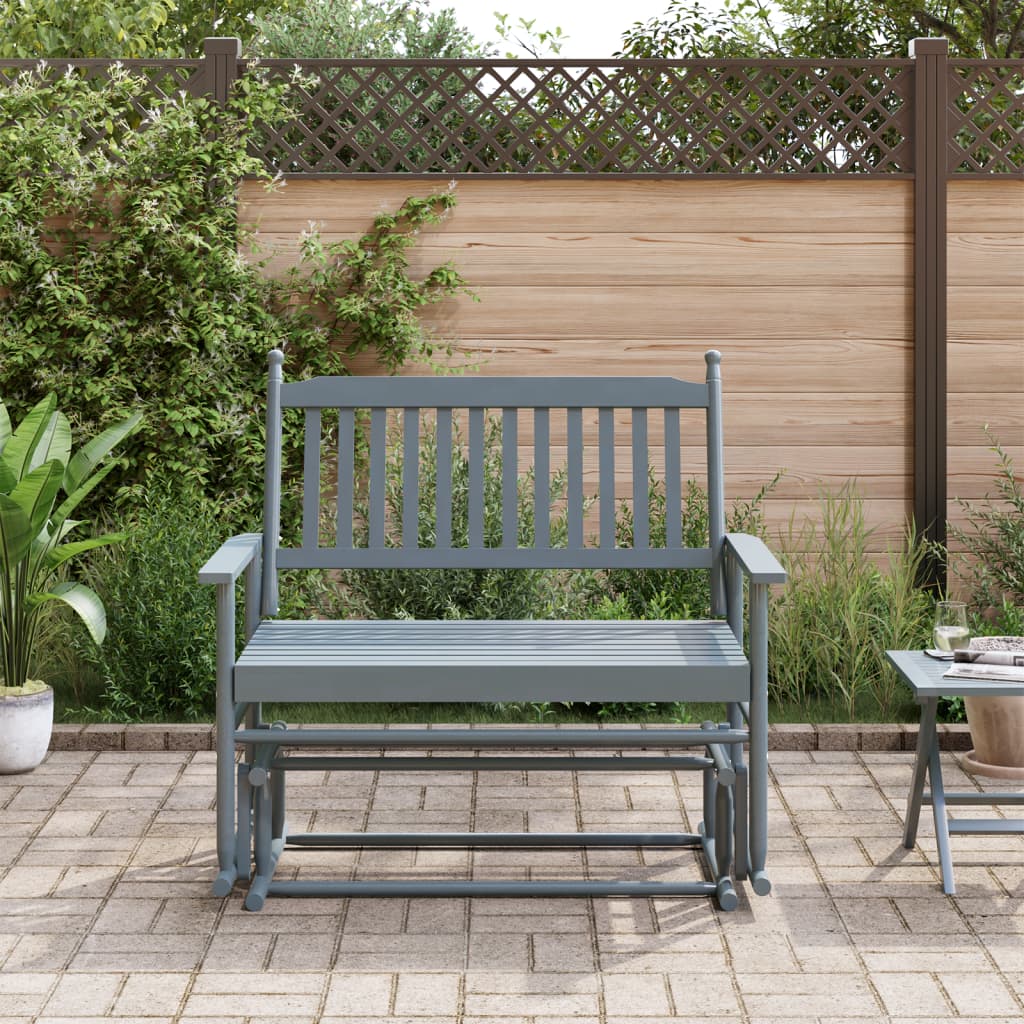 Glider Bench Grey 118x70x104.5 cm Solid Wood Poplar