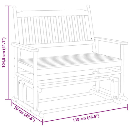 Glider Bench Grey 118x70x104.5 cm Solid Wood Poplar