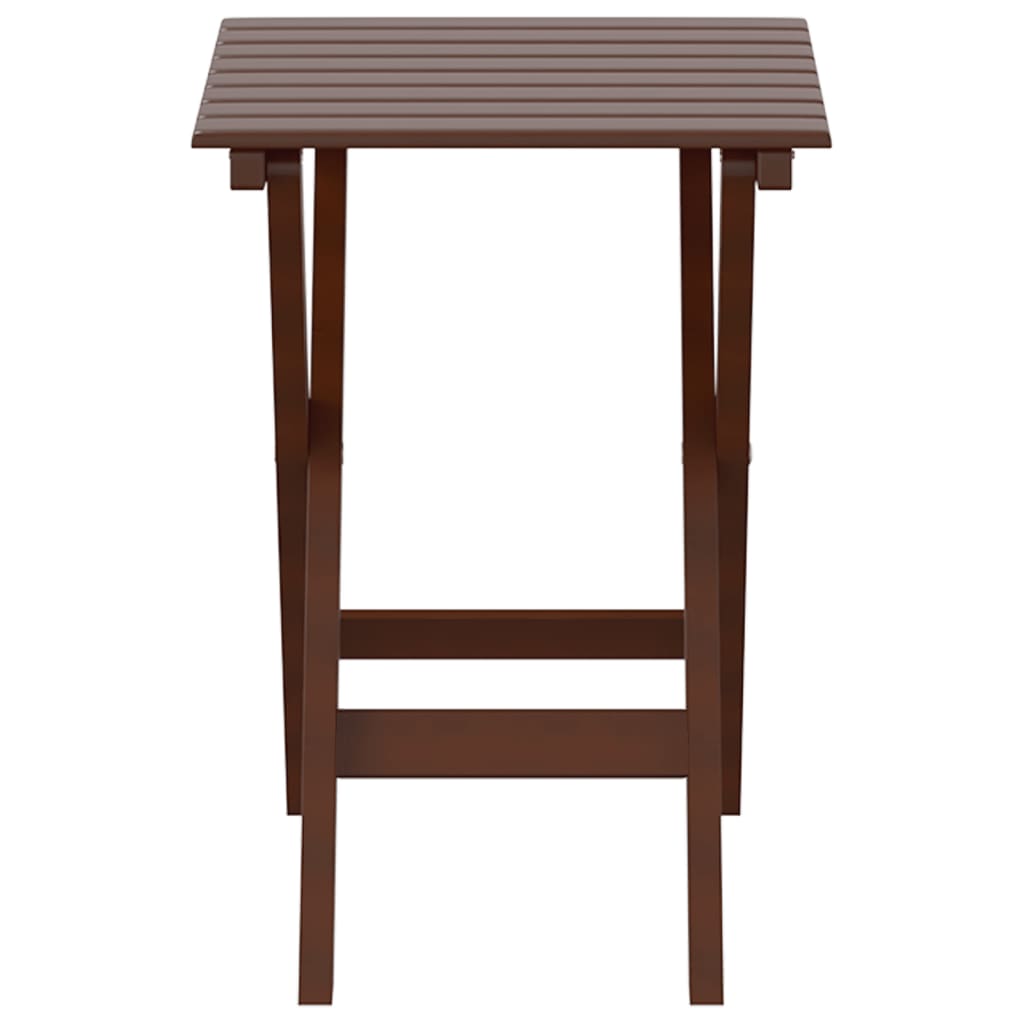 Side Table Foldable Brown Solid Wood Poplar