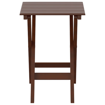 Side Table Foldable Brown Solid Wood Poplar