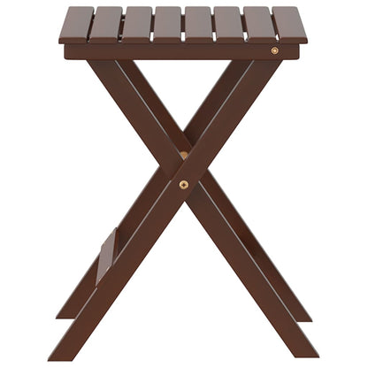 Side Table Foldable Brown Solid Wood Poplar