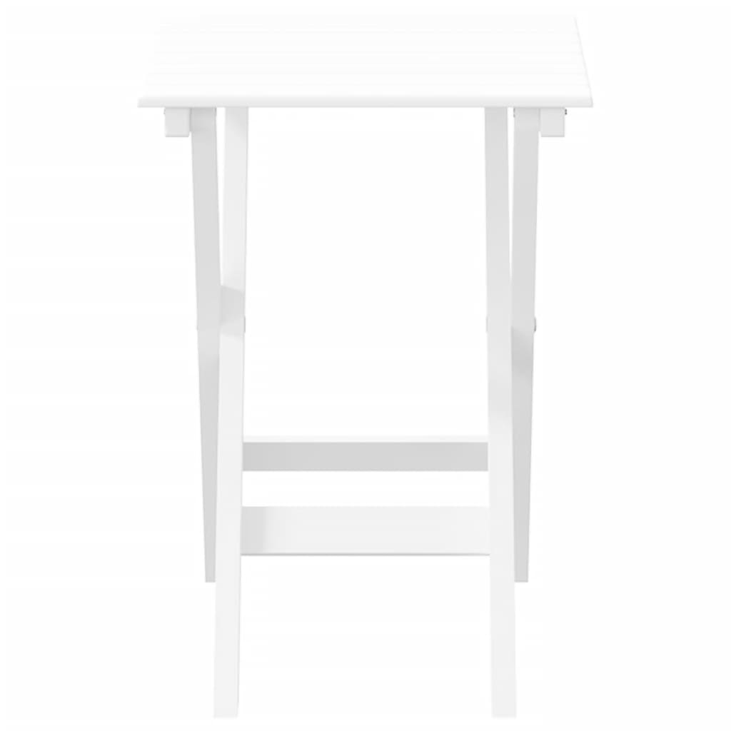 Side Table Foldable White Solid Wood Poplar