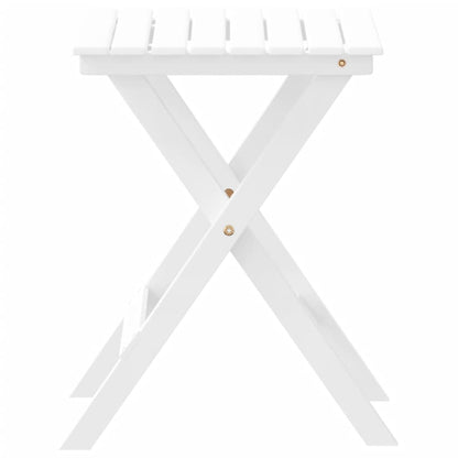 Side Table Foldable White Solid Wood Poplar