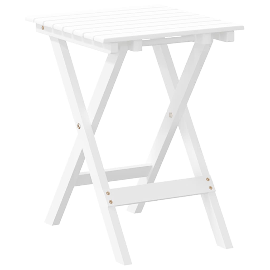 Side Table Foldable White Solid Wood Poplar