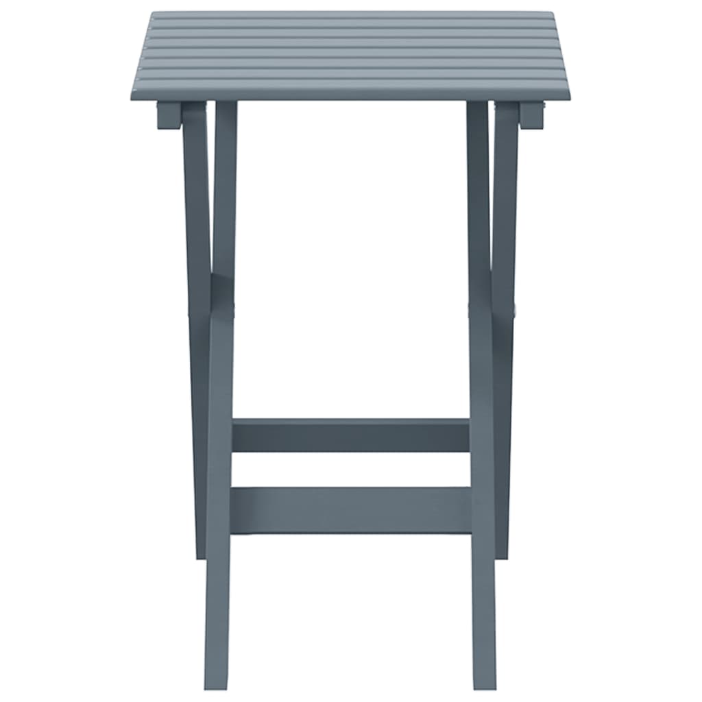 Side Table Foldable Grey Solid Wood Poplar