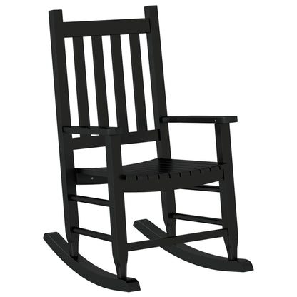 Rocking Chair for Children Black Solid Wood Poplar