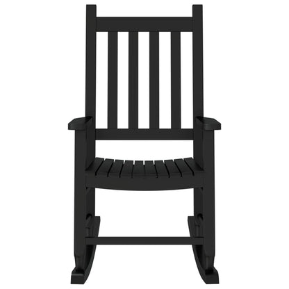 Rocking Chair for Children Black Solid Wood Poplar