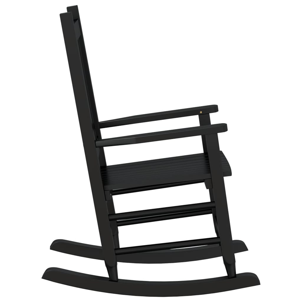 Rocking Chair for Children Black Solid Wood Poplar