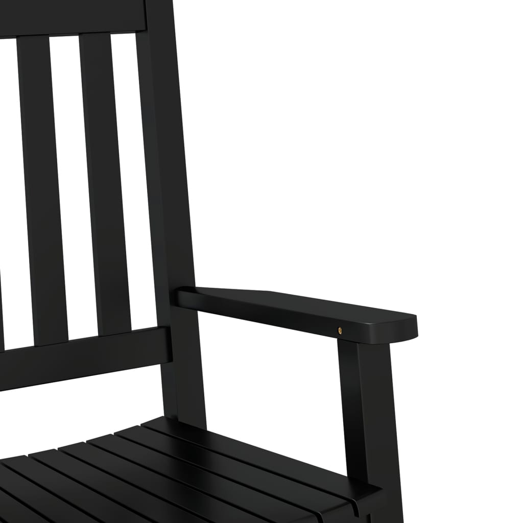 Rocking Chair for Children Black Solid Wood Poplar