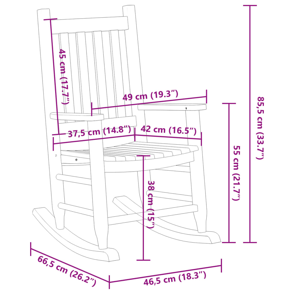 Rocking Chair for Children Brown Solid Wood Poplar