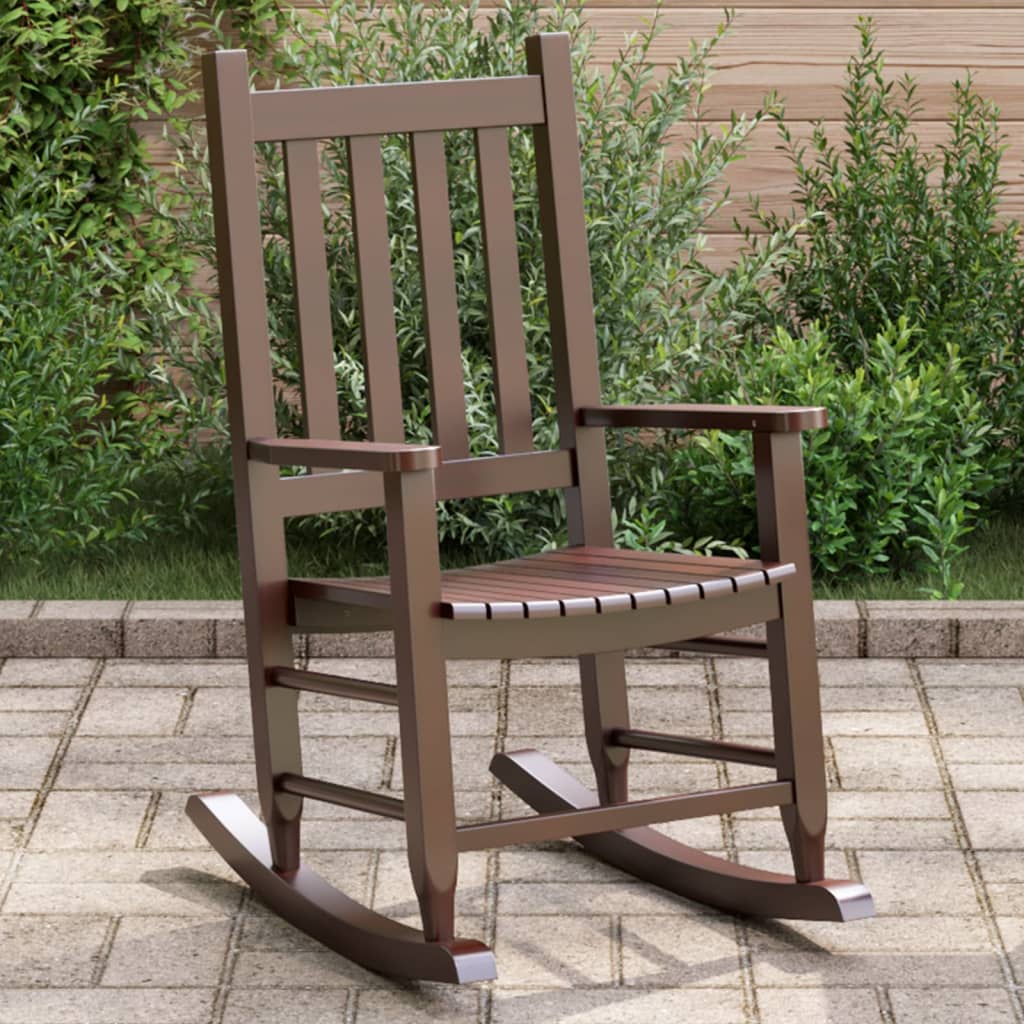 Rocking Chair for Children Brown Solid Wood Poplar