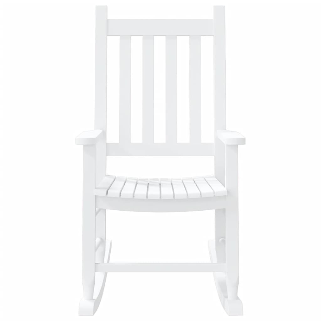 Rocking Chair for Children White Solid Wood Poplar