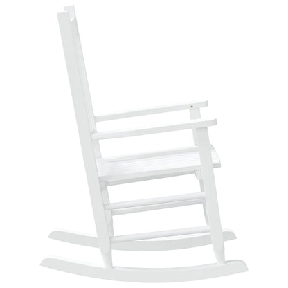 Rocking Chair for Children White Solid Wood Poplar