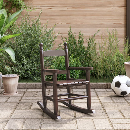 Rocking Chair for Children Brown Solid Wood Poplar