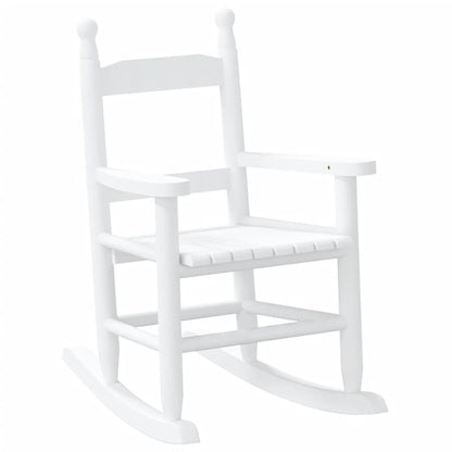 Rocking Chair for Children White Solid Wood Poplar