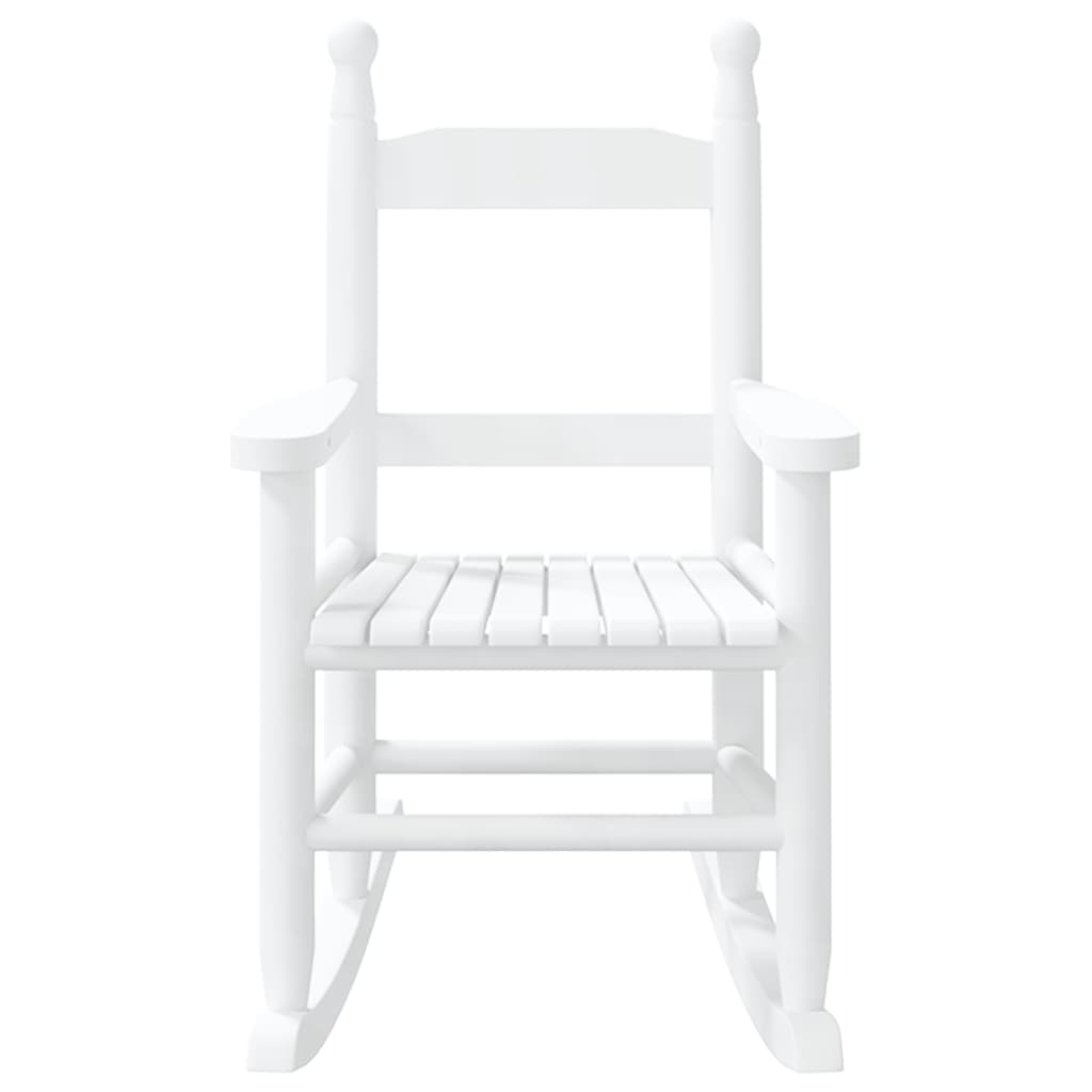 Rocking Chair for Children White Solid Wood Poplar