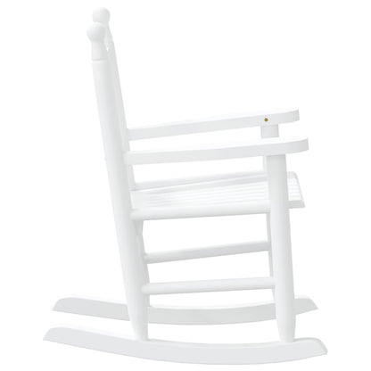 Rocking Chair for Children White Solid Wood Poplar