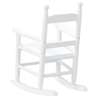 Rocking Chair for Children White Solid Wood Poplar