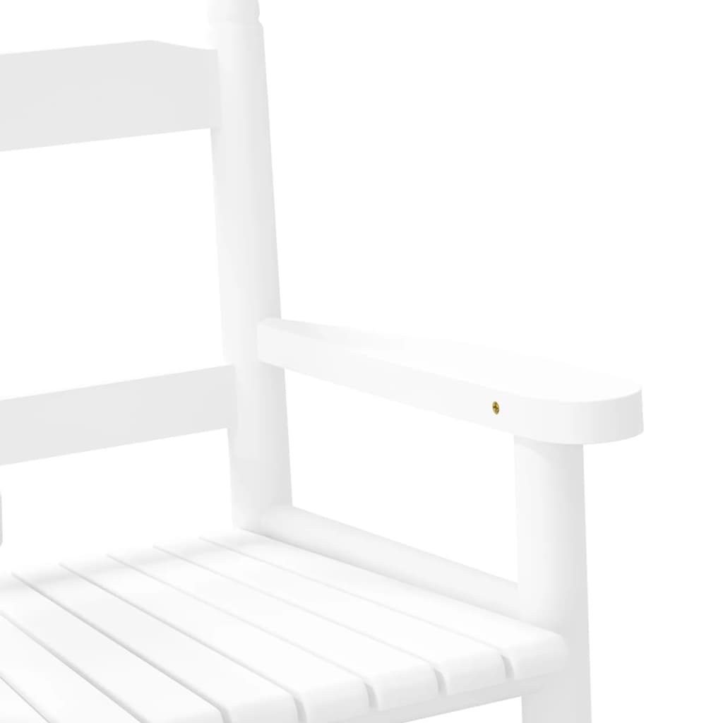 Rocking Chair for Children White Solid Wood Poplar