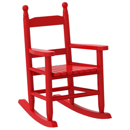 Rocking Chair for Children Red Solid Wood Poplar